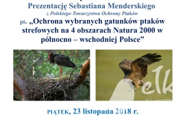 Prezentacja "Ochrona wybranych gatunków ptaków strefowych na 4 obszarach Natura 2000 w północno – wschodniej Polsce”