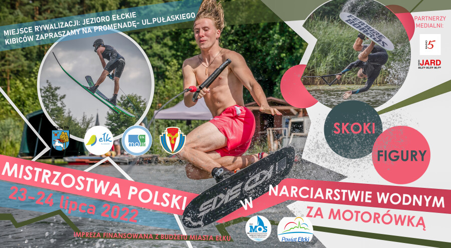 Polish Water Skiing Championships behind a motorboat