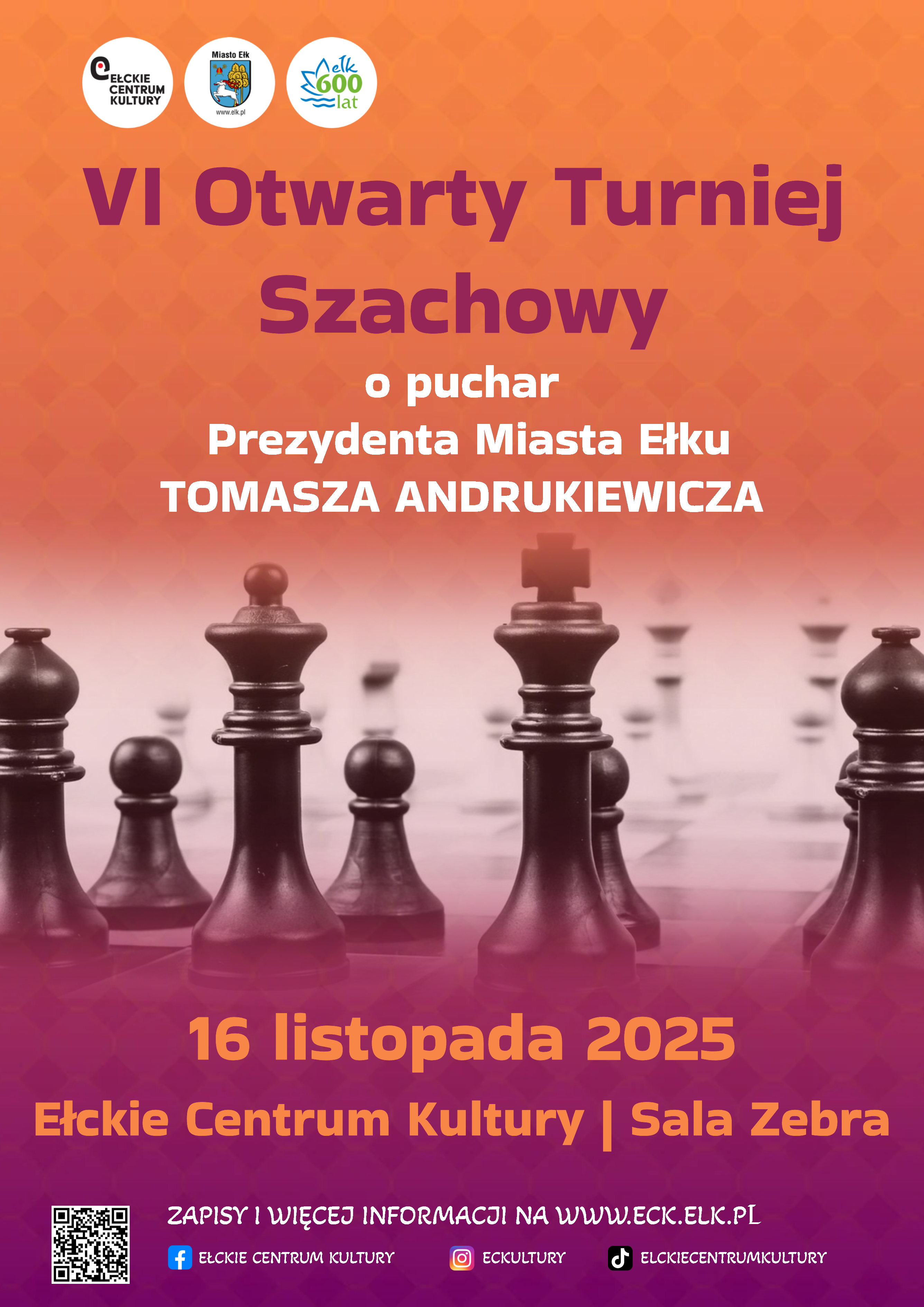 VI Otwarty Turniej Szachowy o puchar Prezydenta Miasta Ełku | zgłoszenia