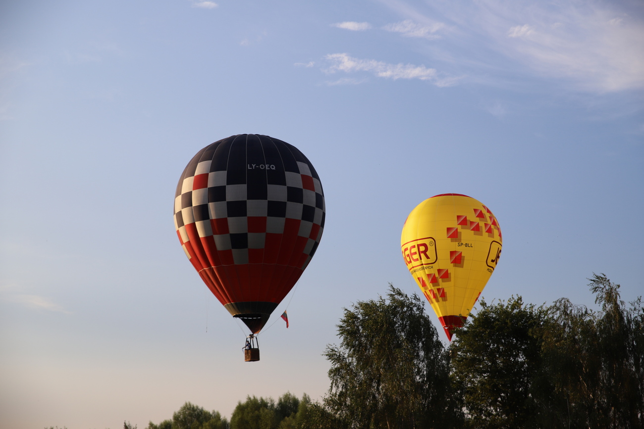 The first flight of balloons over Ełk
